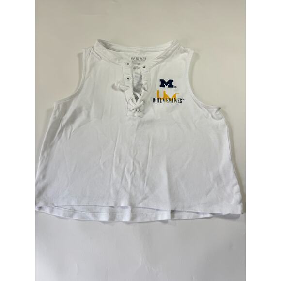 Women’s Wear by Erin Andrews Michigan Wolverines Tank Top Size Small White - Picture 1 of 6